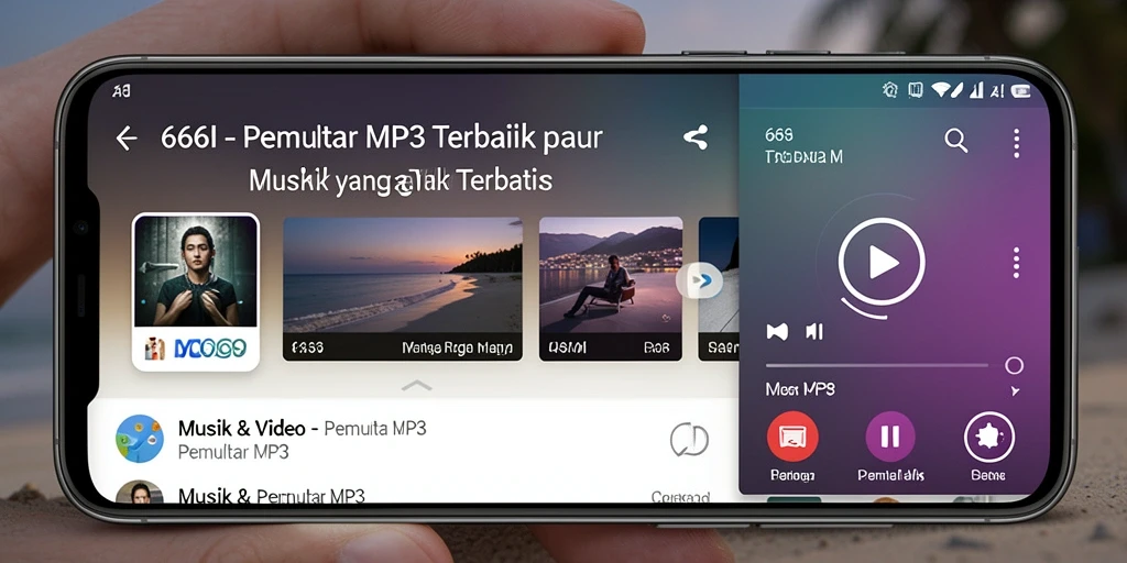 Tampilan antarmuka Pemutar MP3 666I yang modern dan intuitif.