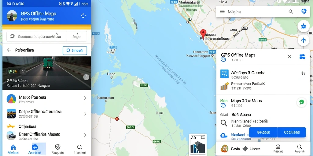 Screenshot utama API36 menampilkan antarmuka GPS Offline Maps yang intuitif.