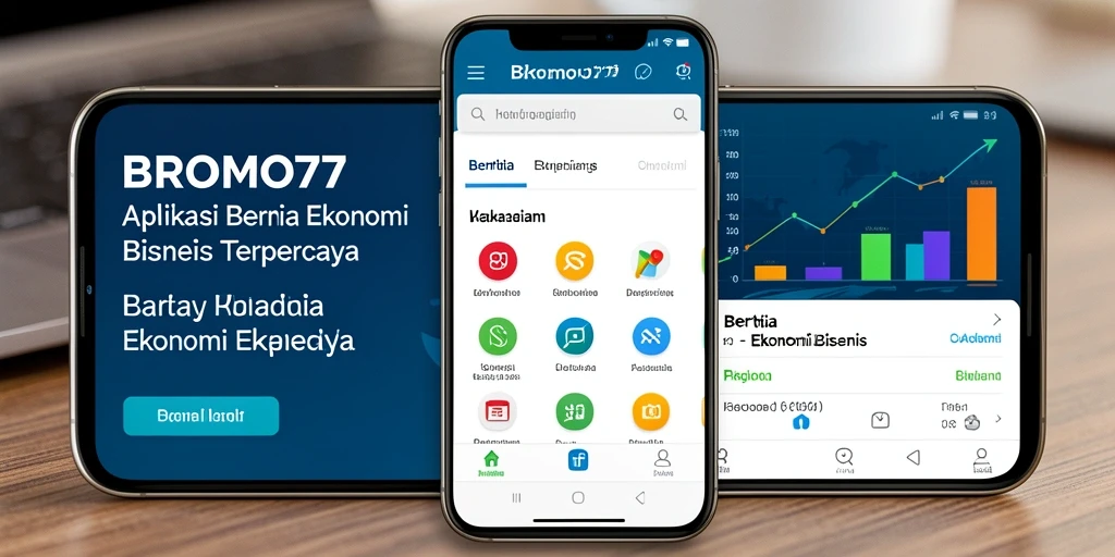 Antarmuka aplikasi BROMO77 yang menampilkan berita ekonomi terkini.