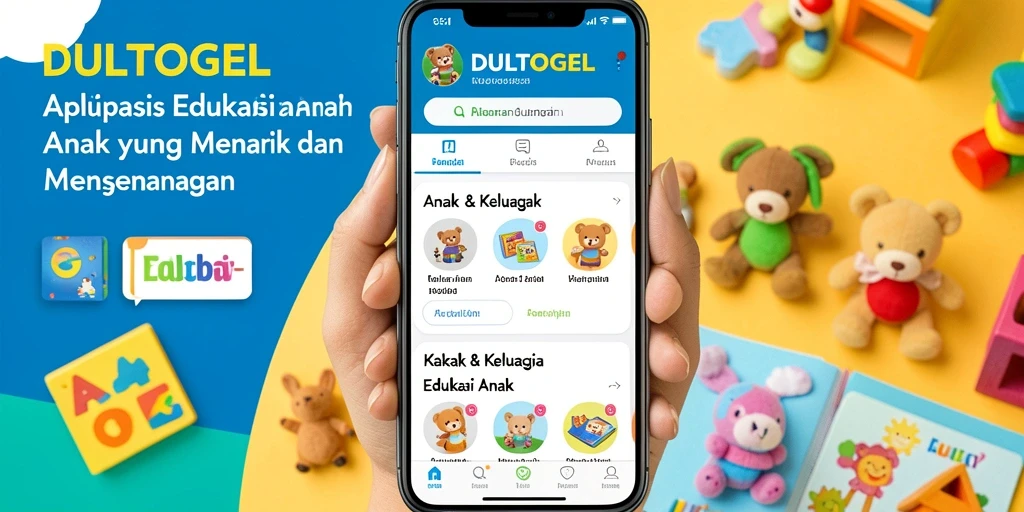 Tampilan utama aplikasi DULTOGEL untuk edukasi anak yang interaktif