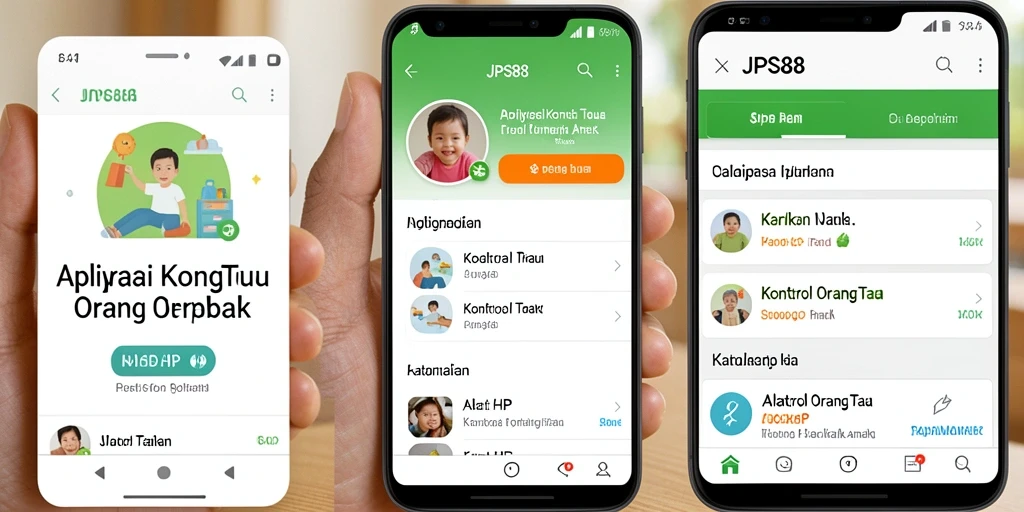 Tampilan antarmuka JPS88 untuk pengawasan anak yang mudah.