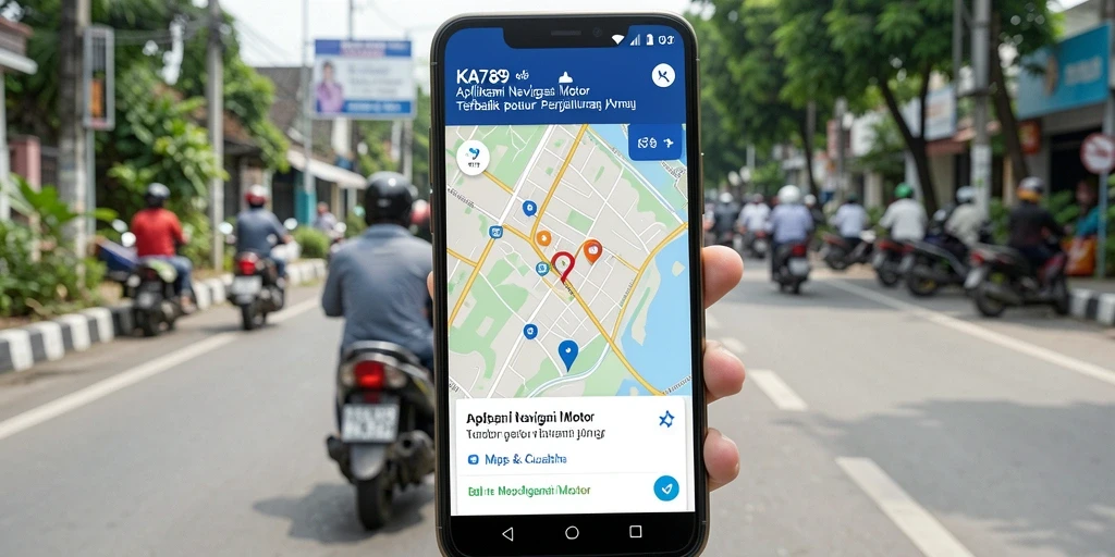 Tampilan antarmuka KA789 yang ramah pengguna dan informatif untuk Navigasi Motor.