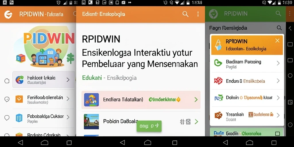 Antarmuka menarik dan fungsional dari aplikasi Ensiklopedia RPIDWIN.